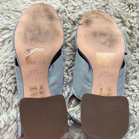 J.Crew Twisted-knot Penny sandals in stripe with glitter heel - Picture 5 of 7